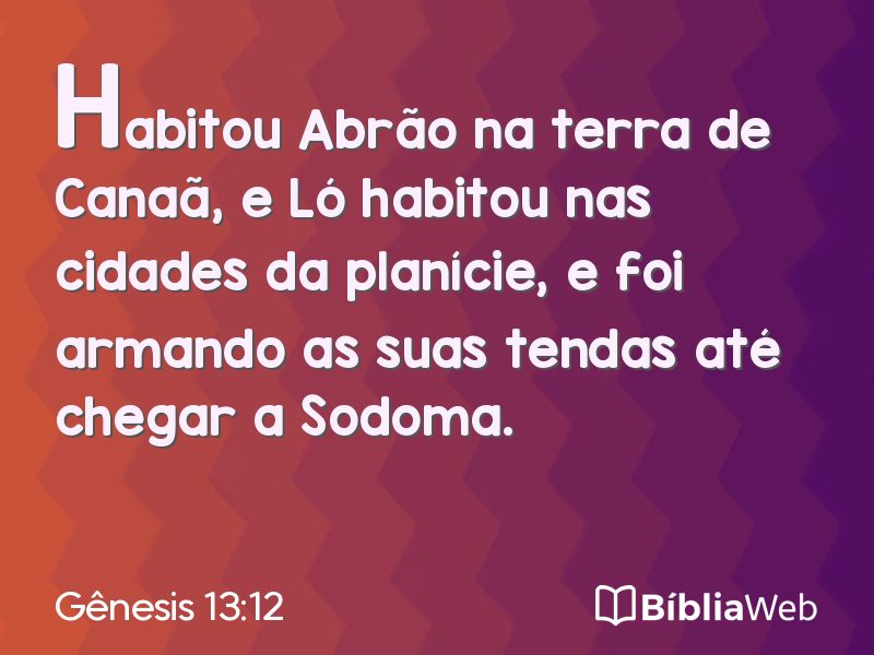 Gênesis 13:12 em imagem para compartilhar