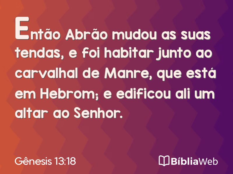 Gênesis 13:18 em imagem para compartilhar