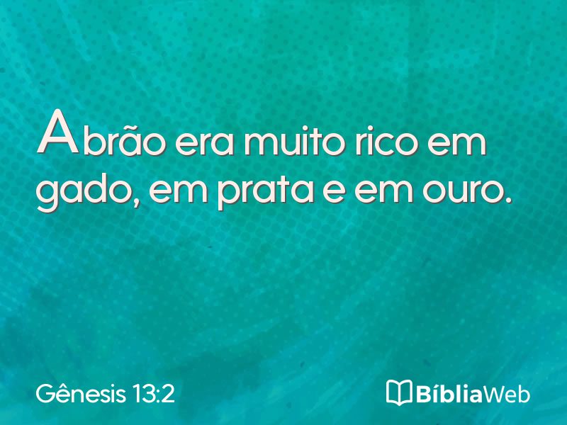Gênesis 13:2 em imagem para compartilhar