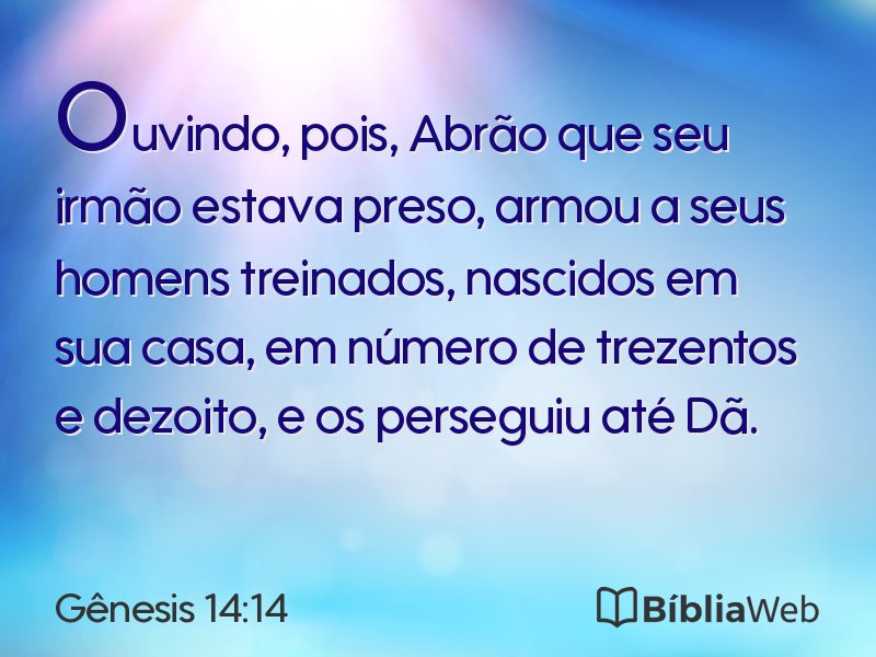 Gênesis 14:14 em imagem para compartilhar