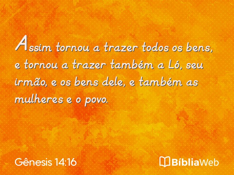 Gênesis 14:16 em imagem para compartilhar