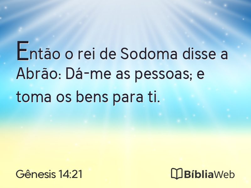 Gênesis 14:21 em imagem para compartilhar