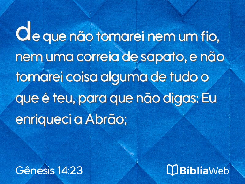 Gênesis 14:23 em imagem para compartilhar