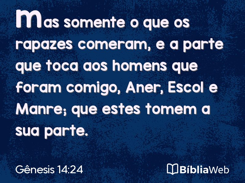 Gênesis 14:24 em imagem para compartilhar