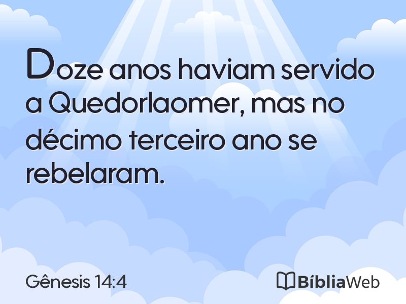 Gênesis 14:4 em imagem para compartilhar