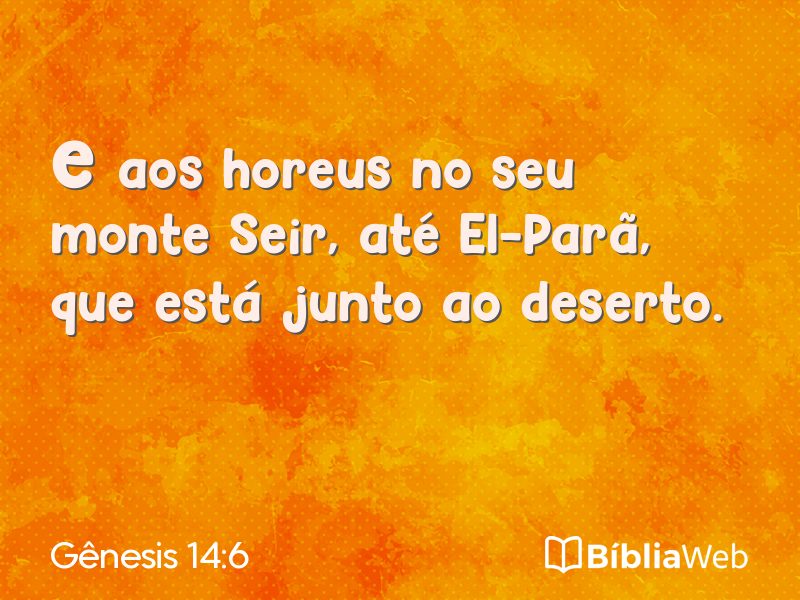 Gênesis 14:6 em imagem para compartilhar