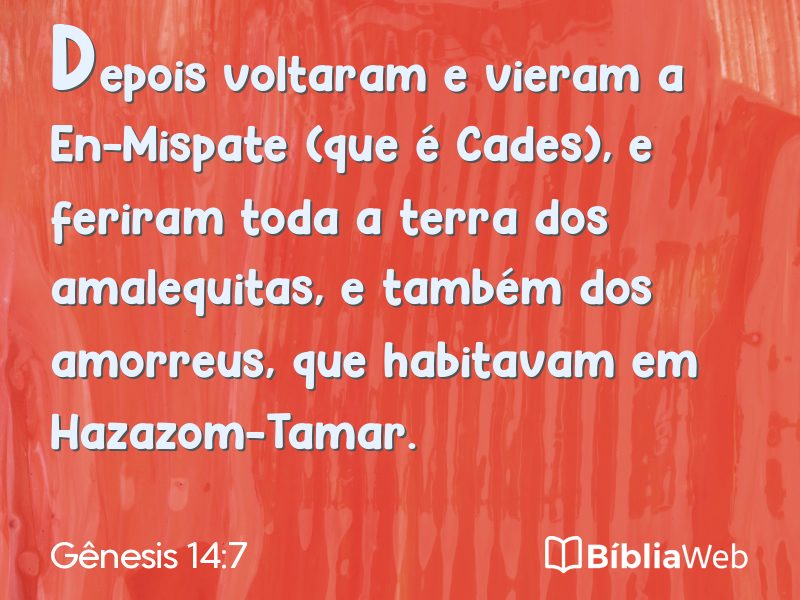 Gênesis 14:7 em imagem para compartilhar