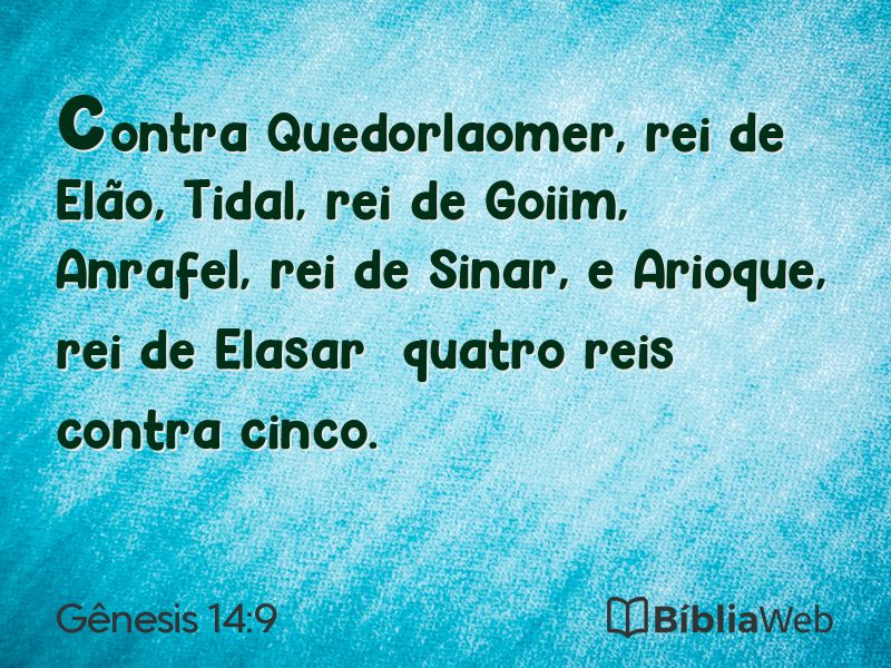 Gênesis 14:9 em imagem para compartilhar