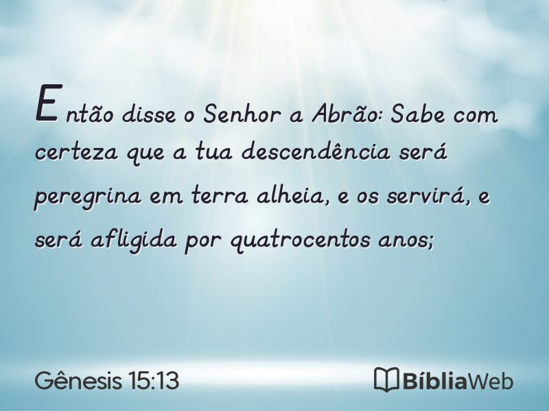 Gênesis 15:13 em imagem para compartilhar