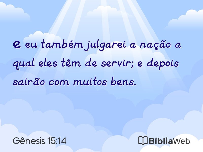 Gênesis 15:14 em imagem para compartilhar