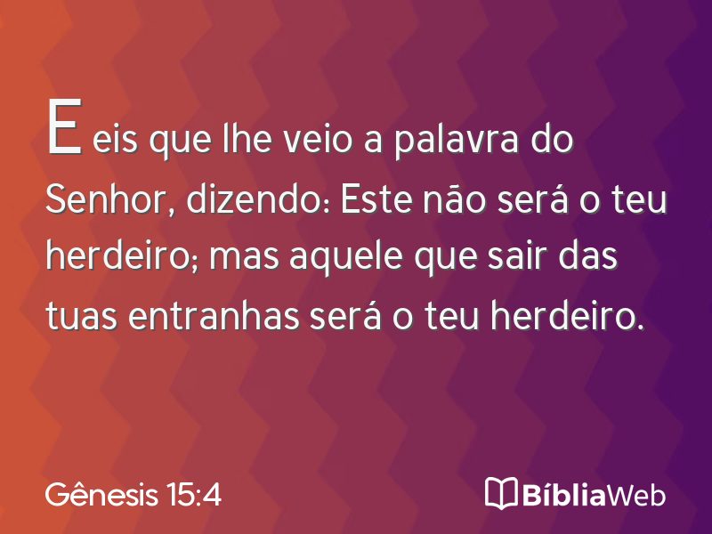 Gênesis 15:4 em imagem para compartilhar