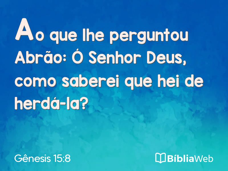 Gênesis 15:8 em imagem para compartilhar