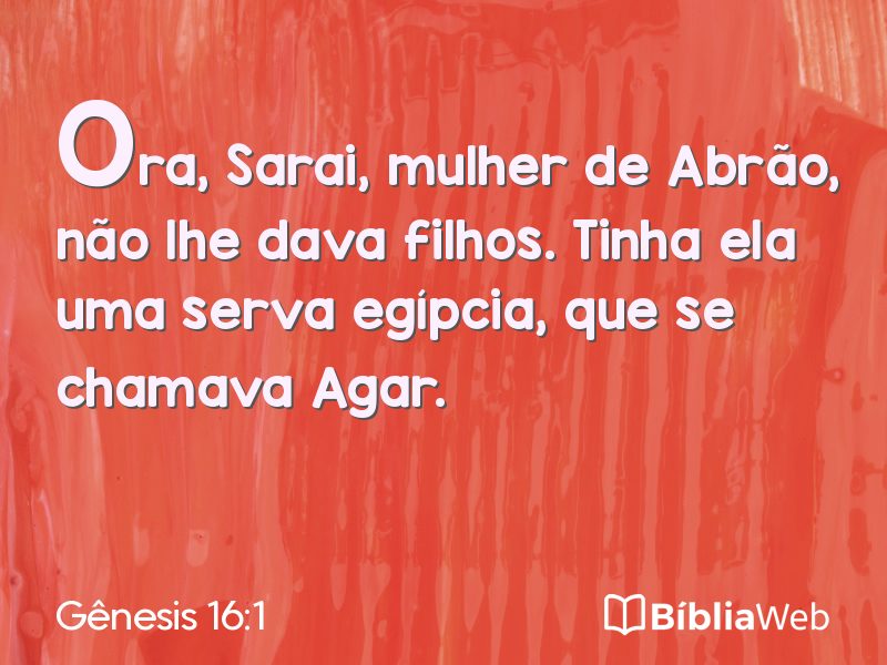Gênesis 16:1 em imagem para compartilhar