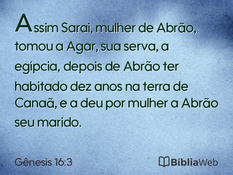 Gênesis 16:3 em imagem para compartilhar