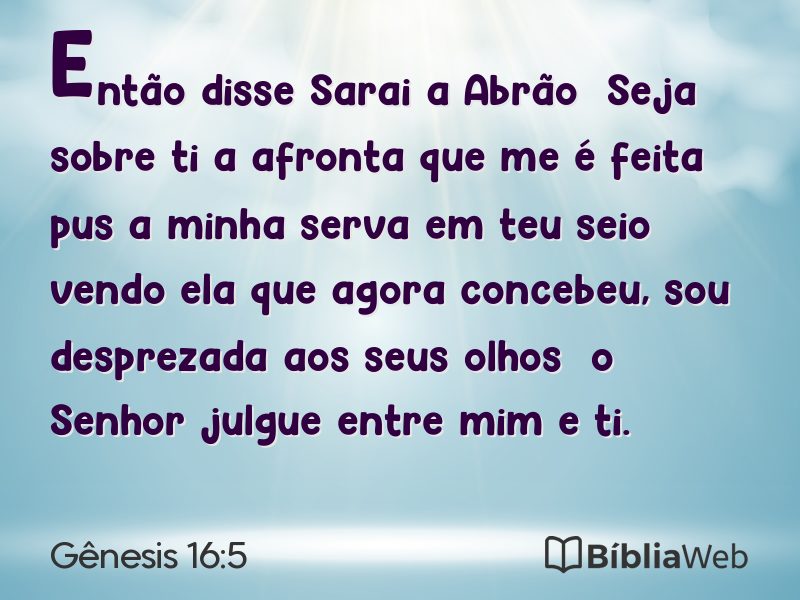 Gênesis 16:5 em imagem para compartilhar