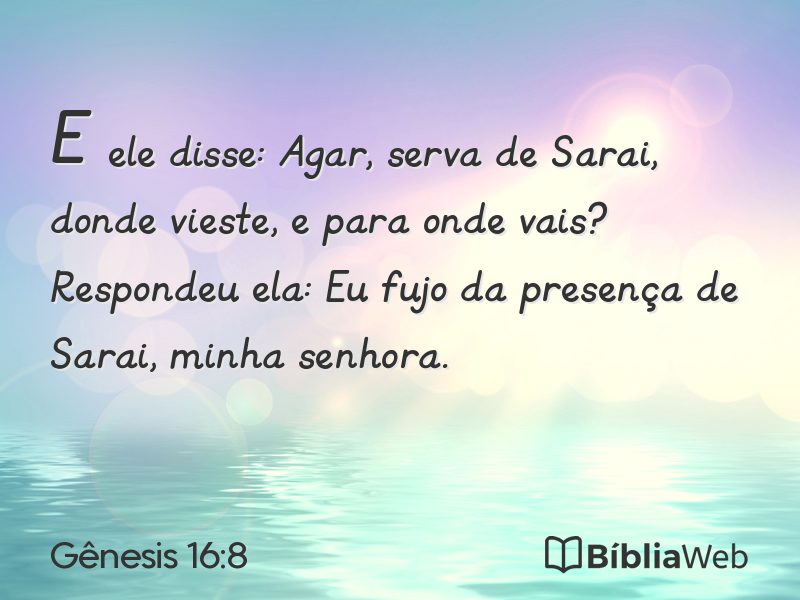 Gênesis 16:8 em imagem para compartilhar