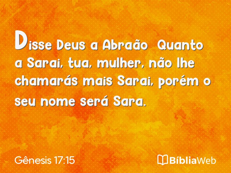 Gênesis 17:15 em imagem para compartilhar