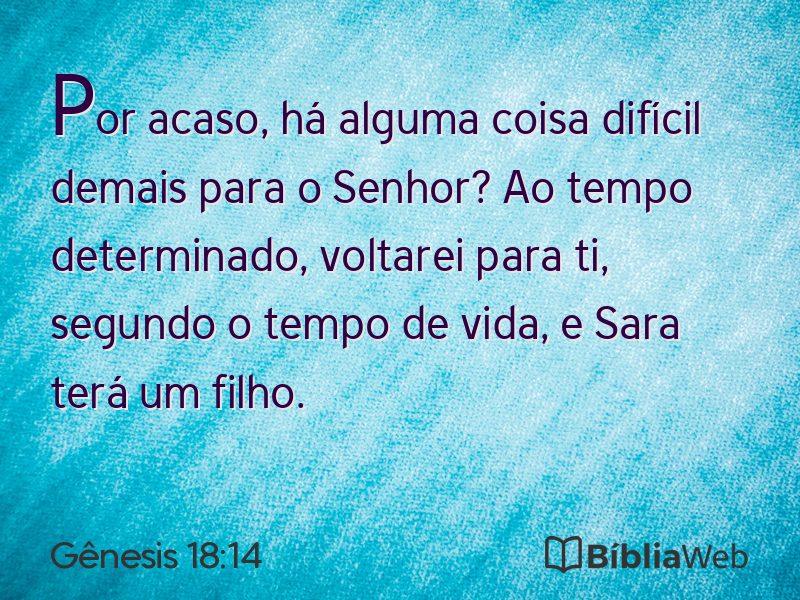 Gênesis 18:14 em imagem para compartilhar