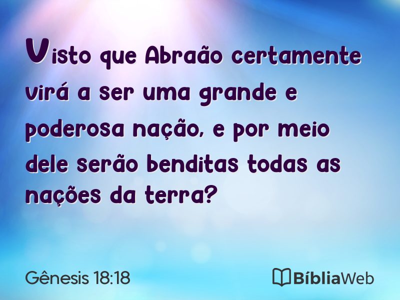 Gênesis 18:18 em imagem para compartilhar