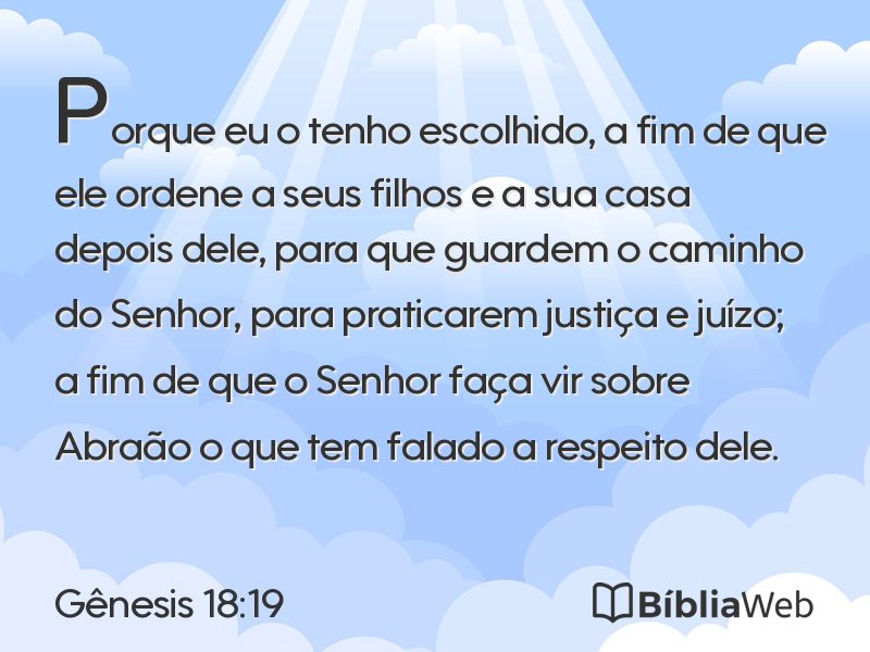 Gênesis 18:19 em imagem para compartilhar