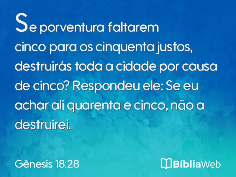 Gênesis 18:28 em imagem para compartilhar