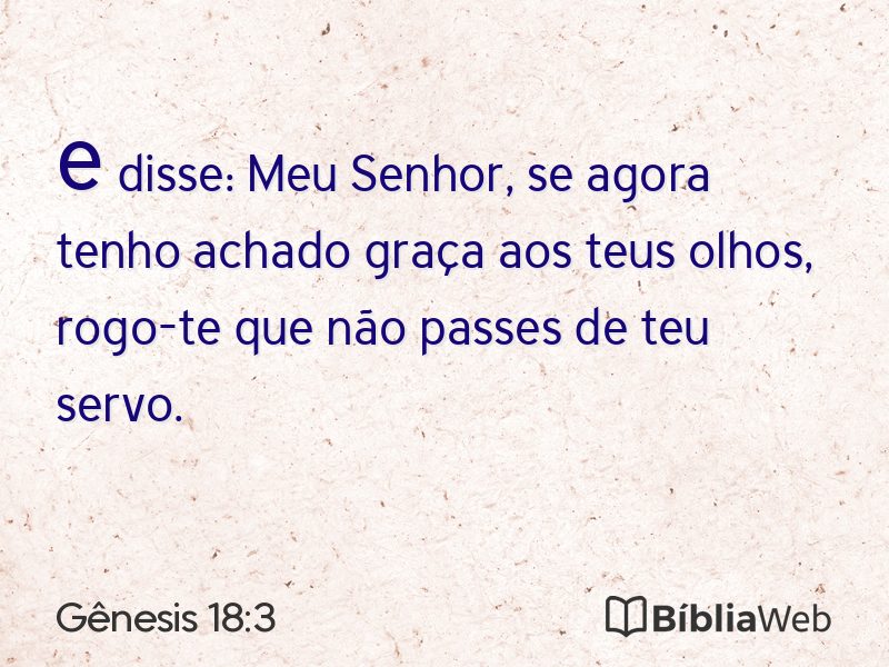 Gênesis 18:3 em imagem para compartilhar