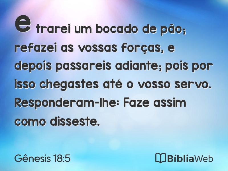 Gênesis 18:5 em imagem para compartilhar
