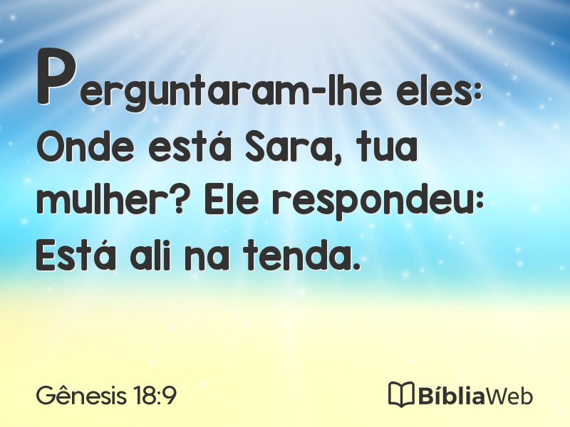 Gênesis 18:9 em imagem para compartilhar
