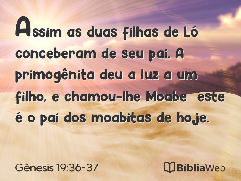 Gênesis 19:36-37 em imagem para compartilhar