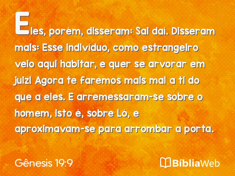 Gênesis 19:9 em imagem para compartilhar