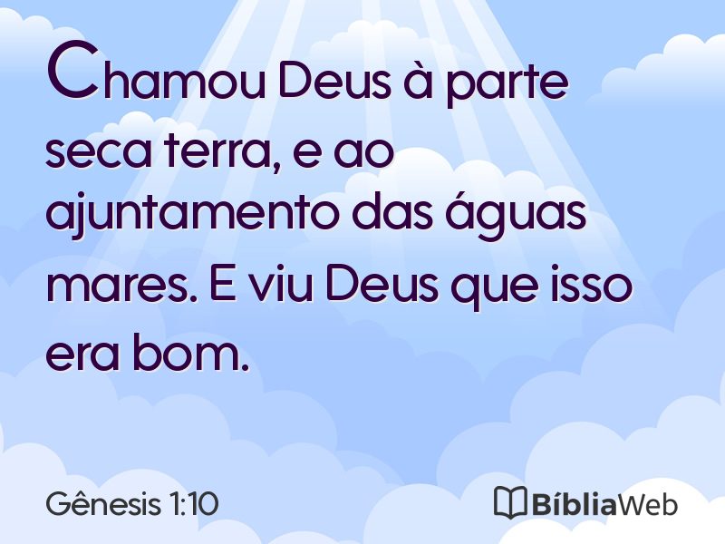 Gênesis 1:10 em imagem para compartilhar