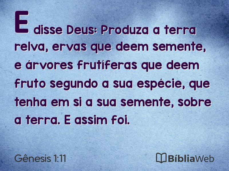 Gênesis 1:11 em imagem para compartilhar