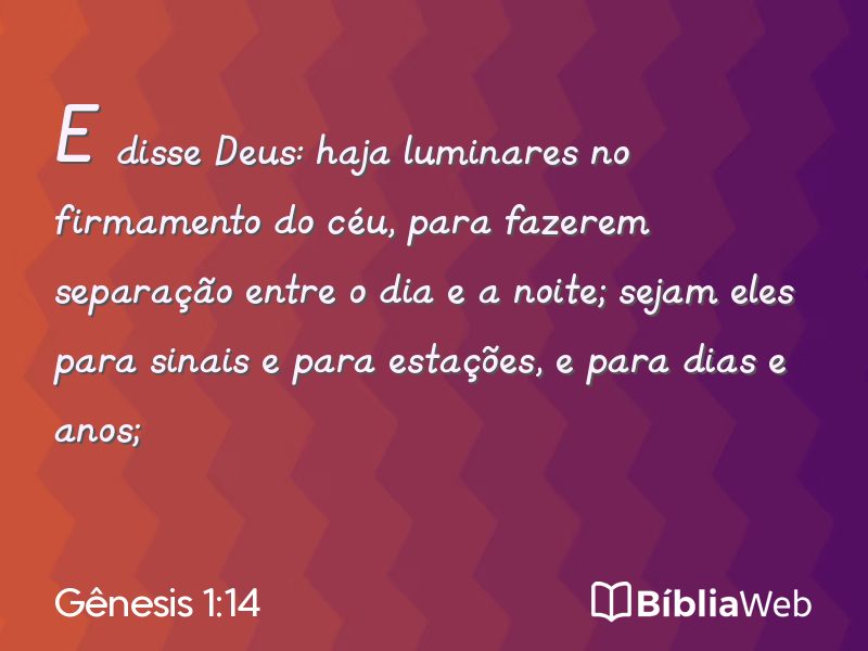 Gênesis 1:14 em imagem para compartilhar