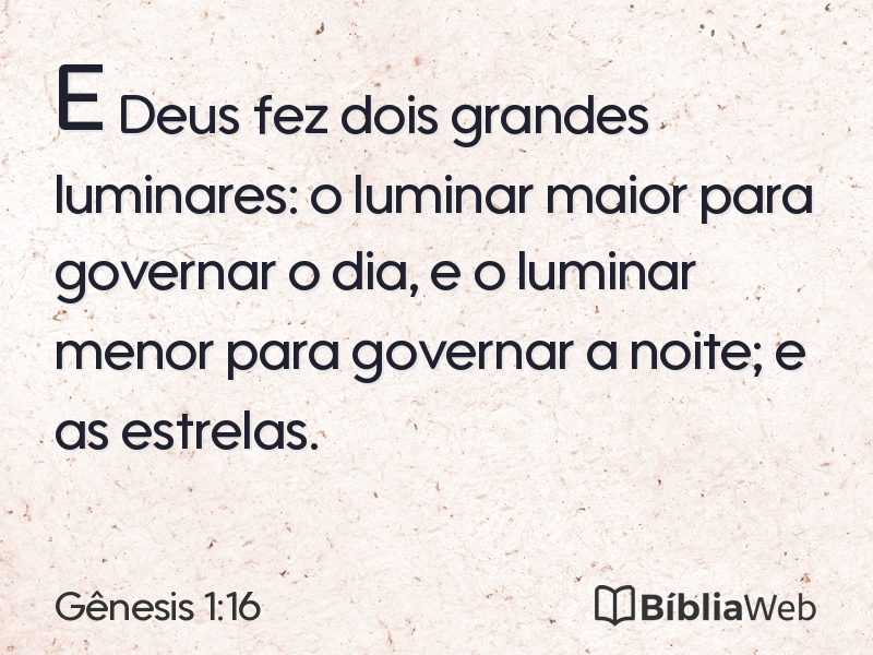 Gênesis 1:16 em imagem para compartilhar
