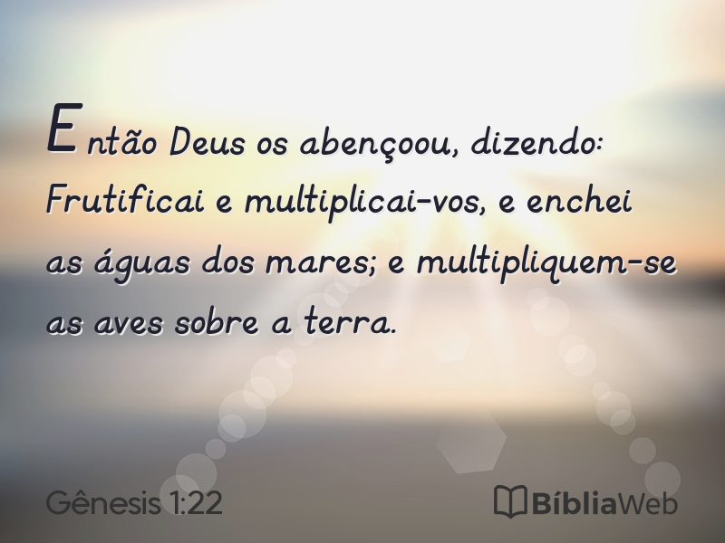 Gênesis 1:22 em imagem para compartilhar