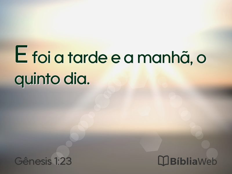 Gênesis 1:23 em imagem para compartilhar