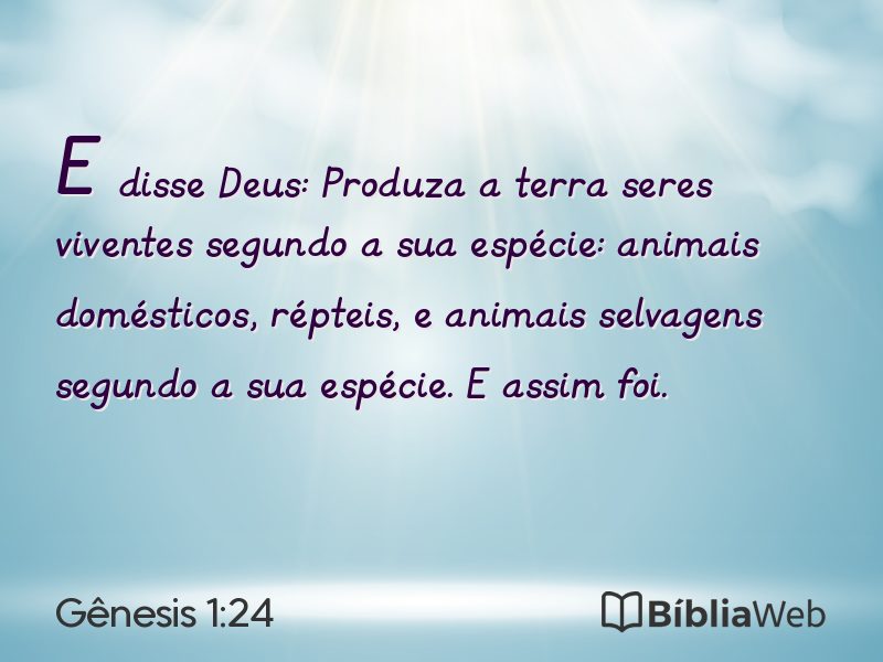 Gênesis 1:24 em imagem para compartilhar