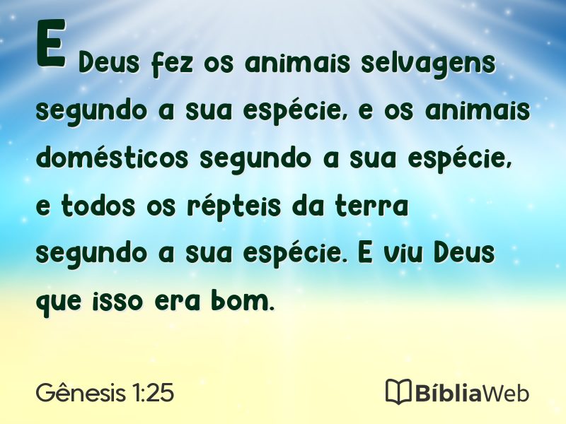 Gênesis 1:25 em imagem para compartilhar