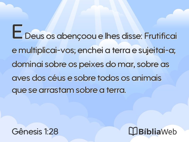 Gênesis 1:28 em imagem para compartilhar
