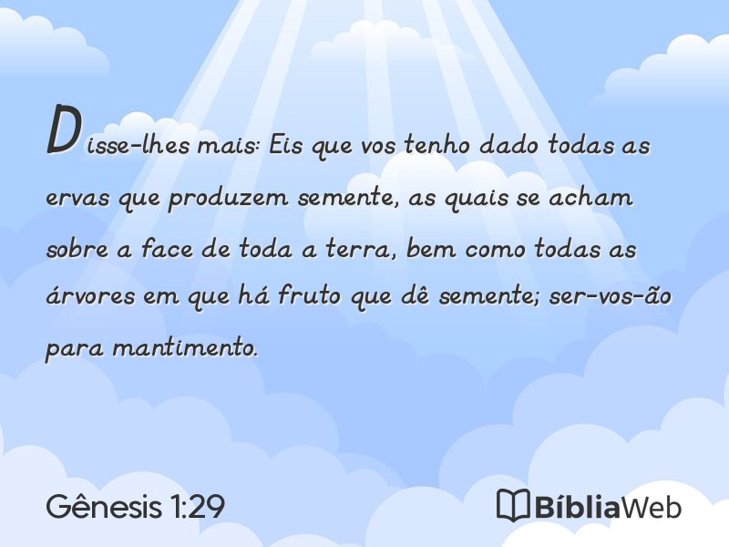 Gênesis 1:29 em imagem para compartilhar