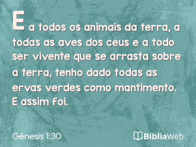 Gênesis 1:30 em imagem para compartilhar