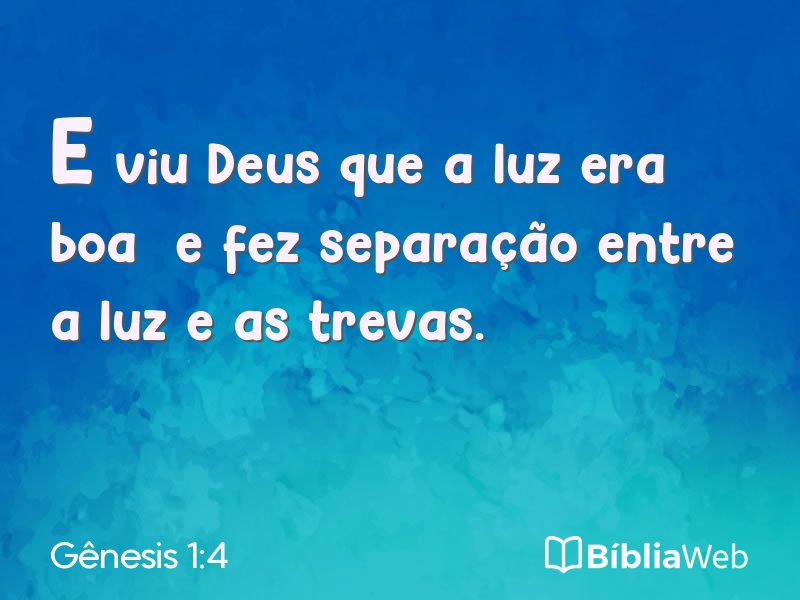 Gênesis 1:4 em imagem para compartilhar