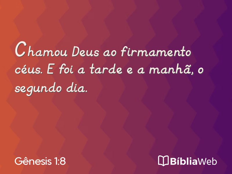 Gênesis 1:8 em imagem para compartilhar