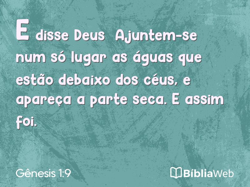 Gênesis 1:9 em imagem para compartilhar
