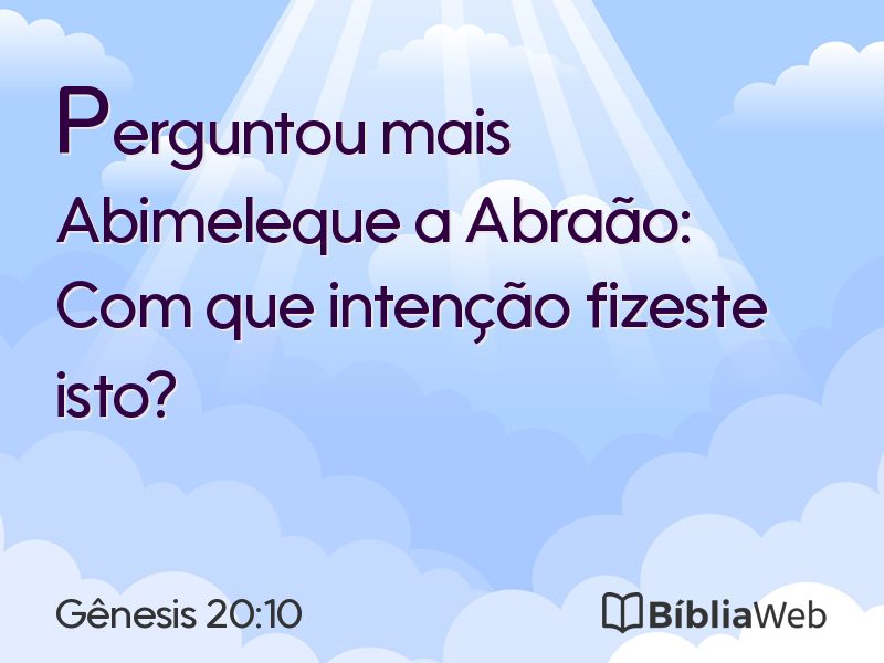 Gênesis 20:10 em imagem para compartilhar