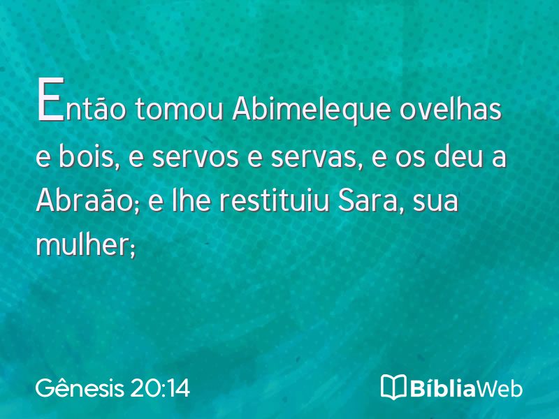 Gênesis 20:14 em imagem para compartilhar