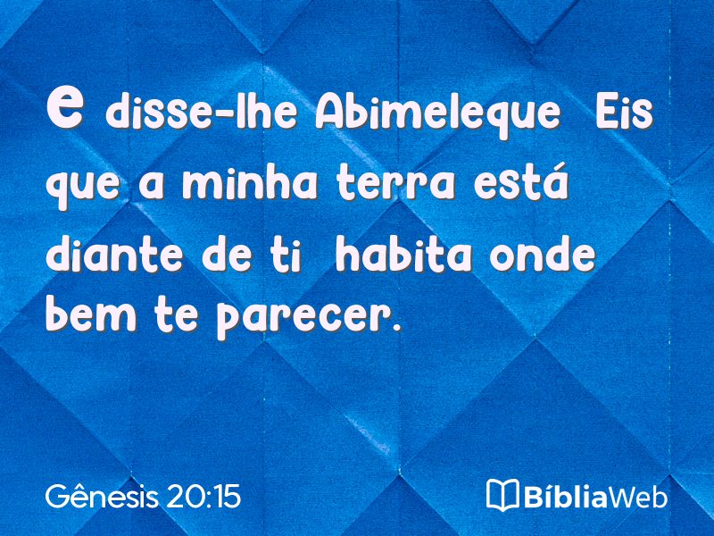 Gênesis 20:15 em imagem para compartilhar