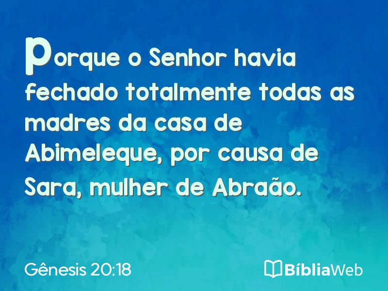 Gênesis 20:18 em imagem para compartilhar