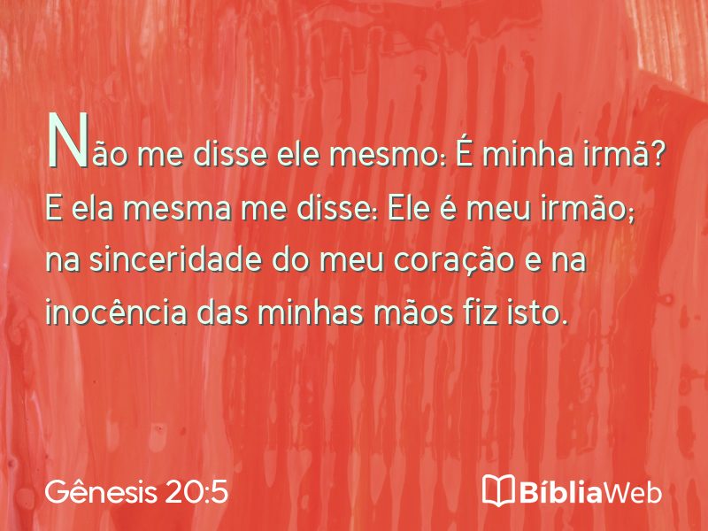 Gênesis 20:5 em imagem para compartilhar