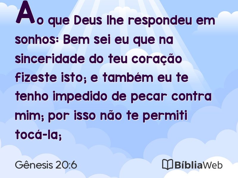 Gênesis 20:6 em imagem para compartilhar